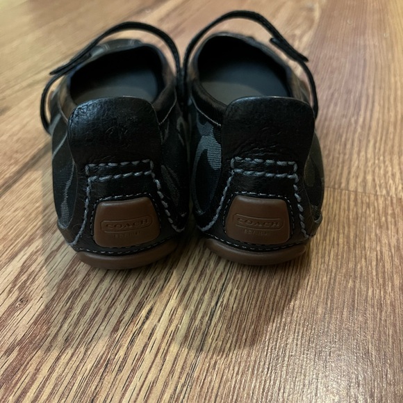 Coach Women's Black Signature Logo Mary Jane Shoes Leather and Canvas Joy Size 5 - Picture 6 of 15